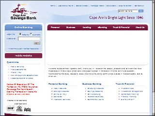 Web site www.capeannsavingsbank.com, Cape Ann Savings Bank