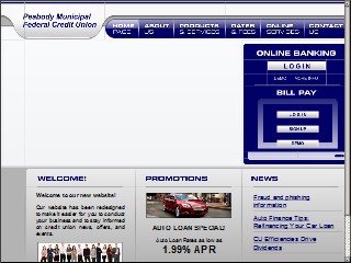 Web site www.peabodycu.com, Peabody Municipal Credit Union